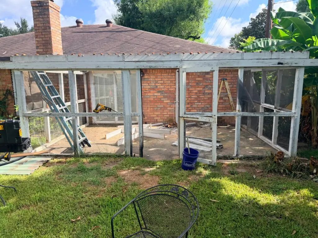 Porch Demolition in Sugar Land — back porch removal