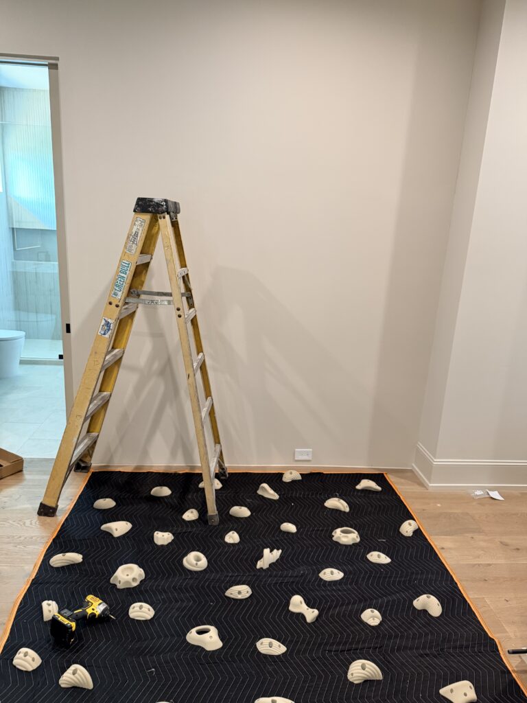 Playroom Installation in Sugar Land — rock climbing wall hand holds